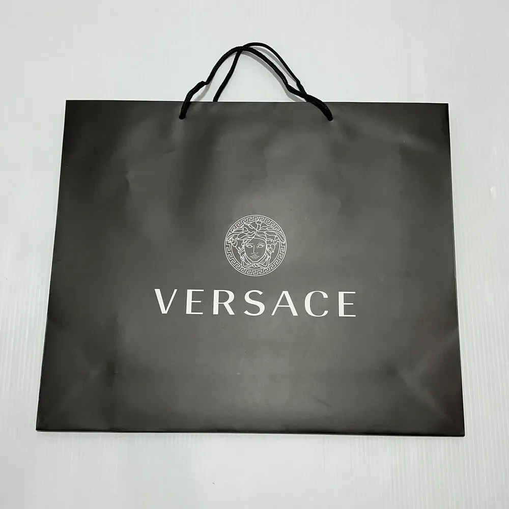 Versace 21”x17.5”x5.5” Authentic Black Shopping Paper Bag Gift Tote Extra Large